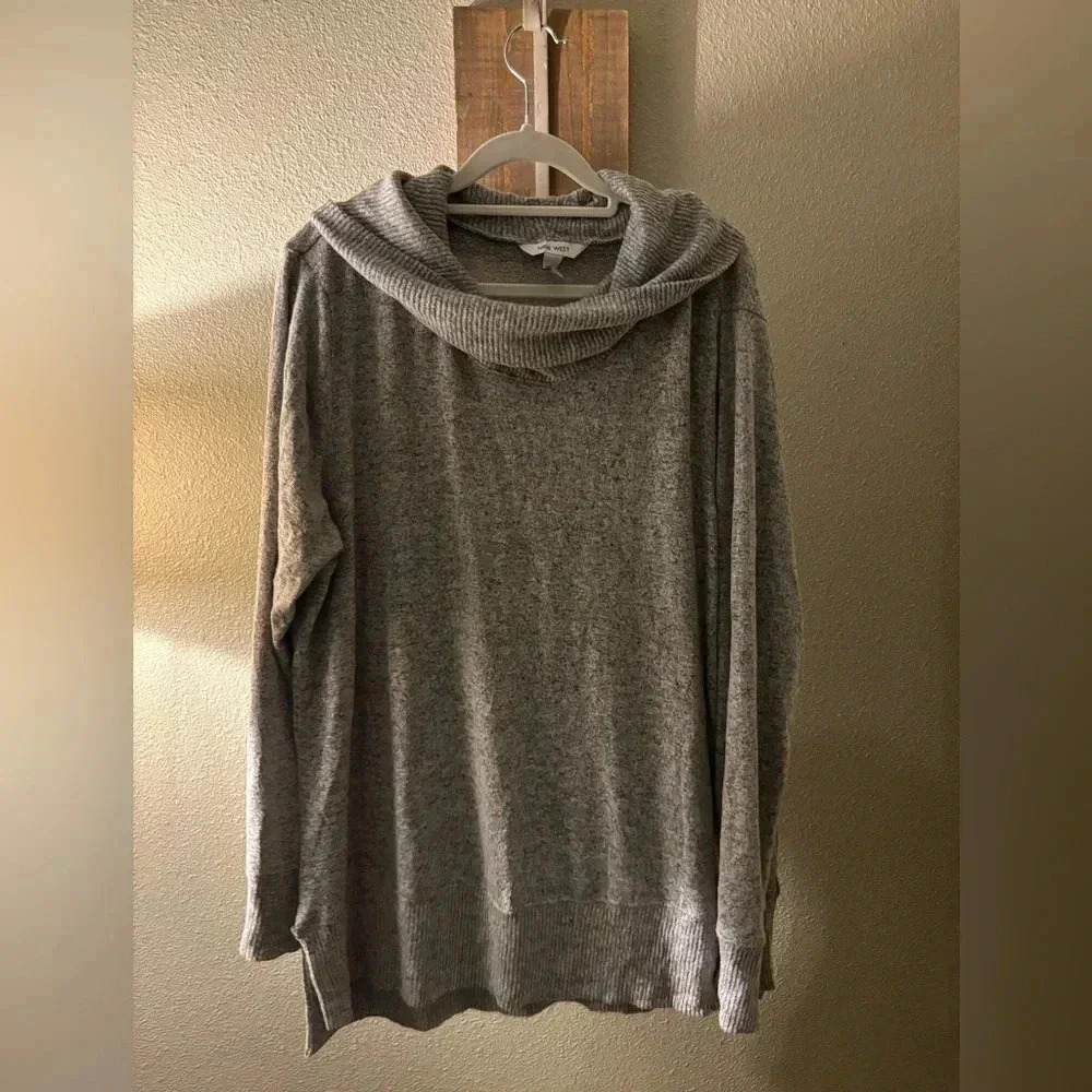 NWOT Nine West grey cowl neck sweater XXL